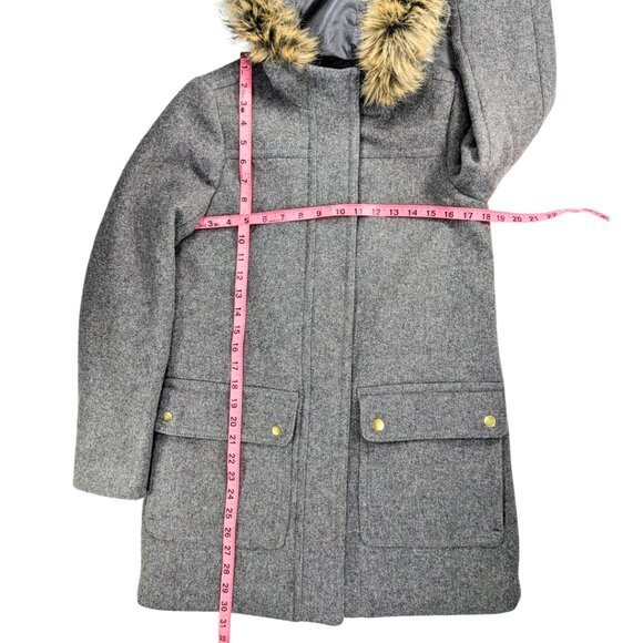 J.Crew Mercantile 00 Heathered Gray Vail Park Wool Blend Hooded Winter Coat - Picture 6 of 9